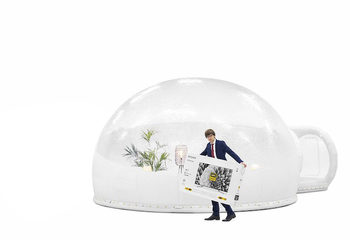 Opblaasbare privacy dome 5 meter met transparante ingang kopen bij JB Inflatables
