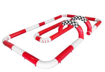 Opblaasbare racebaan in rood met wit