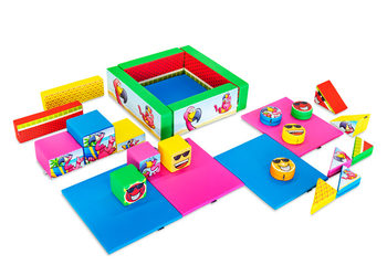 Softplay set XL Flamingo Hawaii thema kleurrijke blokken om mee te spelen