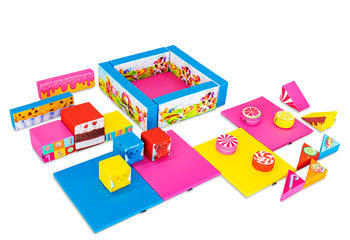 Softplay set XL Candy thema kleurrijke blokken om mee te spelen