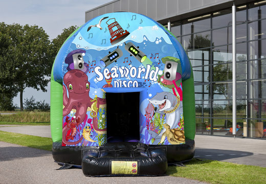 For sale multi-themed 3,5m Seaworld themed bouncer for kids. Order bouncers now online at JB Inflatables UK