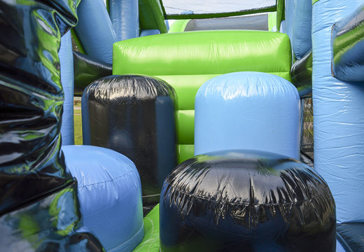 Buy a large 30 meter obstacle course in the colors black and green for both young and old. Order inflatable obstacle courses now online at JB Inflatables UK