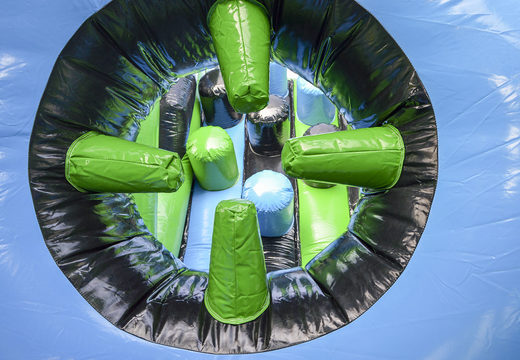 Buy an inflatable 30 meter obstacle course in the colors black and green for both young and old. Order inflatable obstacle courses now online at JB Inflatables UK