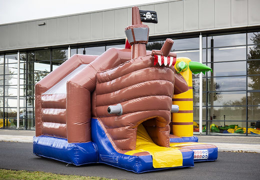 Order inflatable slide combo bounce house in pirate theme at JB Inflatables UK. Inflatable bounce houses with slide for sale at JB Inflatables UK