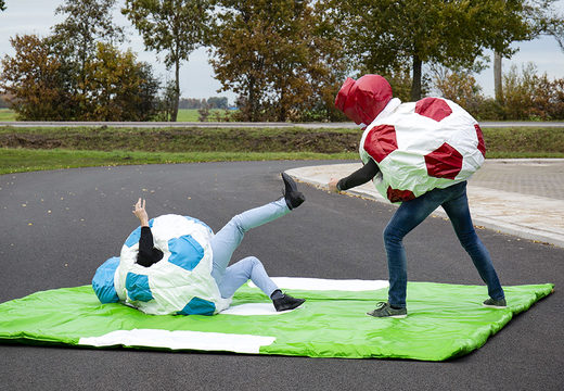 Order inflatable sumo soccer suits for kids. Buy bounce houses now online at JB Inflatables America