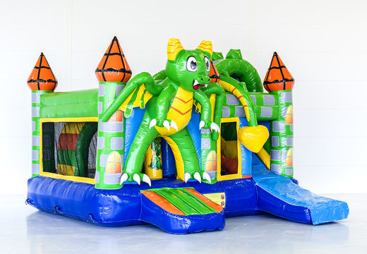 Order multiplay bouncy castle in dragon theme with slide for children. Buy inflatable bouncy castles online at JB Inflatables UK