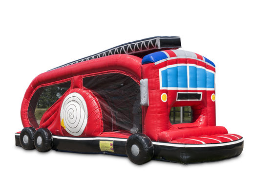 Buy mini run fire brigade 8m inflatable obstacle course for kids. Order inflatable obstacle courses now online at JB Inflatables UK