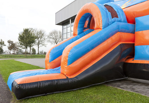 Order an inflatable multifun bouncy castle for kids  in an airplane, with a roof and 3D object at the top at JB Inflatables UK. Buy inflatable bouncy castles online at JB Inflatables UK