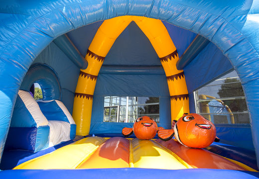 Buy inflatable multifun bouncer with roof in the theme nemo seaworld for children at JB Inflatables UK. Order bouncers online at JB Inflatables UK