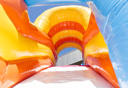 Shark themed bounce house with slide, fun objects on the jumping surface and eye-catching 3D objects for children. Buy inflatable bounce houses online at JB Inflatables UK