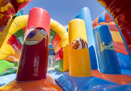 Order bouncer in shark with a slide for children. Buy inflatable bouncers online at JB Inflatables UK