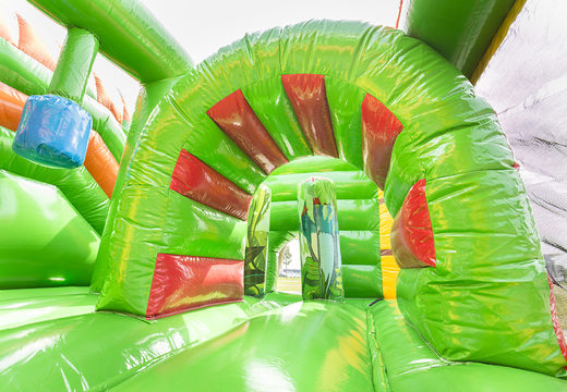 Order medium inflatable multiplay bouncer in safari gorilla theme with slide for children. Buy inflatable bouncers online at JB Inflatables UK