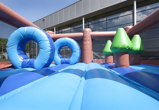 Polar bear themed inflatable slide with a splash pool, impressive 3D object, fresh colors and the 3D obstacles for kids. Order inflatable slides now online at JB Inflatables UK