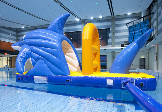 Get an airtight inflatable pool slide with a dolphin theme for both young and old. Order inflatable pool games now online at JB Inflatables America