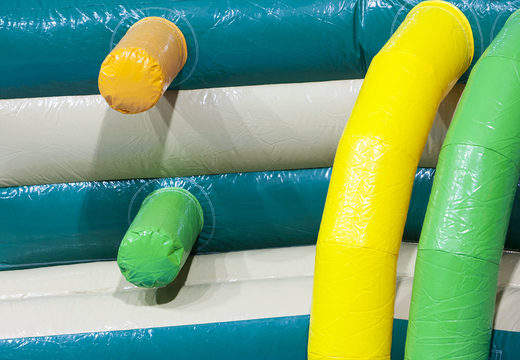 Buy Zig Zag inflatable jungle themed double obstacle course for both young and old. Order inflatable pool obstacle courses now online at JB Inflatables America
