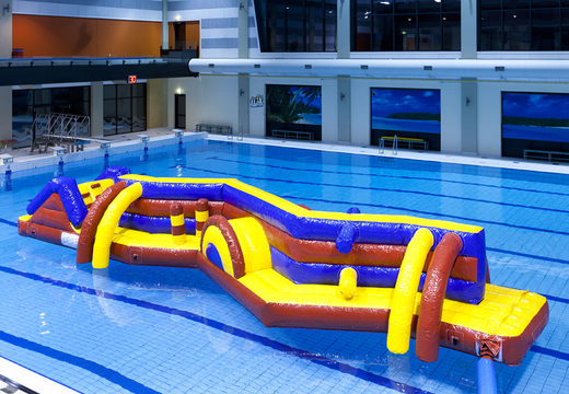 Get airtight double inflatable Zig Zag adventure pool obstacle course for both young and old. Order inflatable obstacle courses online now at JB Inflatables America