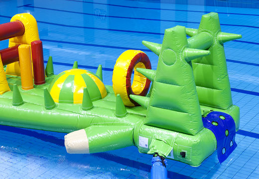 Spectacular inflatable crocodile run 12 m swimming pool with challenging obstacle objects for both young and old. Buy inflatable water attractions online now at JB Inflatables America
