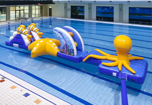 Underwater world run inflatable obstacle course with fun 3D objects for both young and old to buy. Order inflatable water attractions now online at JB Inflatables America