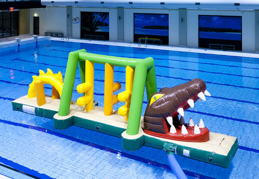 Crocodile run inflatable obstacle course with fun objects for both young and old. Order inflatable obstacle courses online now at JB Inflatables America