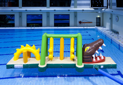 Order the crocodile run obstacle course with fun objects for both young and old. Buy inflatable obstacle courses online now at JB Inflatables America