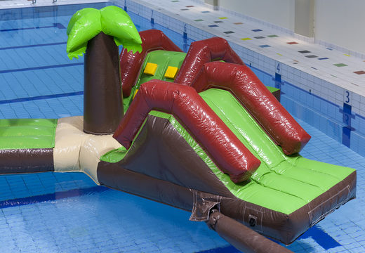 Buy a unique double 16 meter long Hawaii Run XL inflatable obstacle course with various exciting objects for both young and old. Order inflatable pool games now online at JB Inflatables America