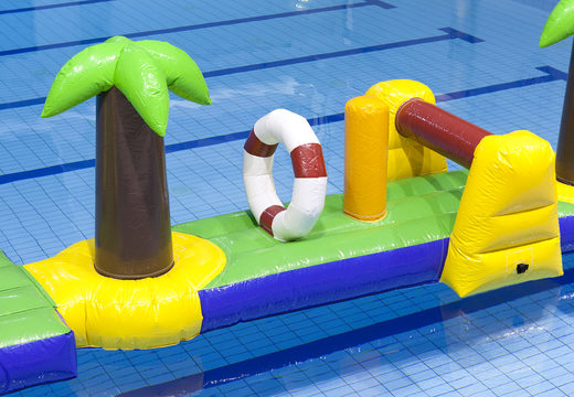 Hawaii run 12 meter long swimming pool with 2 slides for both young and old. Order inflatable pool games now online at JB Inflatables America