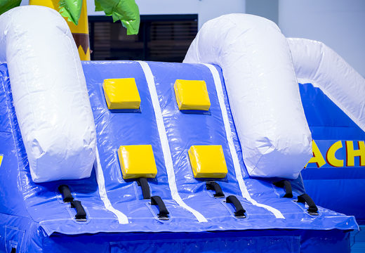 Spectacular inflatable surfer run obstacle course in a unique design with funny 3D objects and no less than 2 slides for kids. Order inflatable water attractions now online at JB Inflatables America