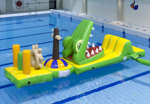 Order an inflatable airtight obstacle course in a crocodile theme with fun 3D objects for both young and old. Buy inflatable water attractions online now at JB Inflatables America