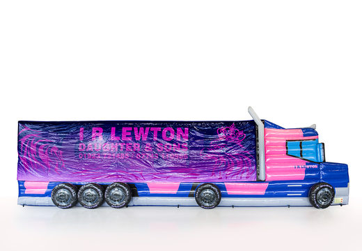 Order a custom inflatable  IR Lewton obstacle course in truck theme for both indoor and outdoor. Buy inflatable obstacle courses online now at JB Inflatables UK
