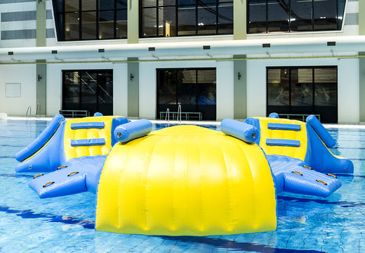 Buy airtight triangle island in the colors red-blue-white for both young and old. Order inflatable pool games now online at JB Inflatables America