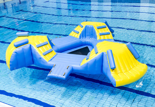 Buy an airtight inflatable triangle island in the colors red-blue-white for both young and old. Order inflatable pool games now online at JB Inflatables America