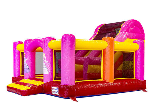 Buy inflatable cool princess themed slidebox for kids. Order bounce houses online at JB Inflatables America