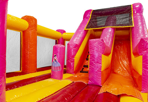 Buy inflatable cool slidebox in princess theme for kids. Order bouncy castles online at JB Inflatables America