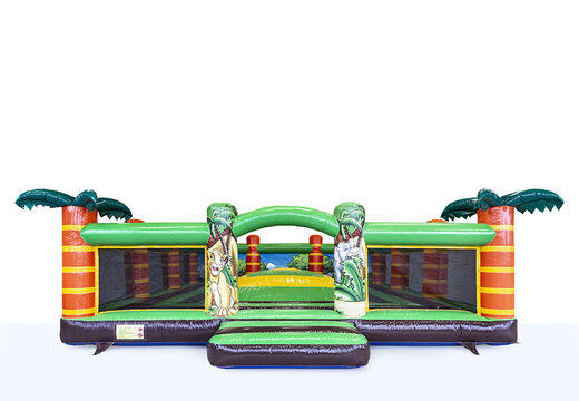 Buy an inflatable open bouncy castle in the jungle theme for children. Order bouncy castles online at JB Inflatables UK