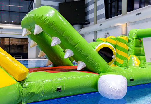 Buy an airtight slide in a crocodile theme for both young and old. Order inflatable water attractions now online at JB Inflatables America