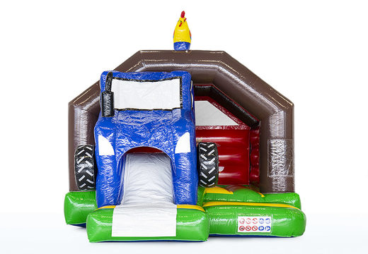 Inflatable slide combo farm-themed bouncy castle for sale at JB Inflatables UK. Buy inflatable bouncy castles for kids now