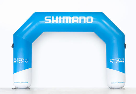 Buy custom made shimano start & finish inflatable arches for sport events at JB Promotions UK; specialist in inflatable advertising arches