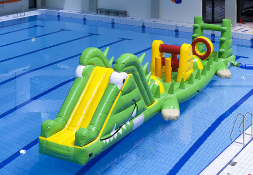 Order 12 meter long inflatable swimming pool run crocodile with challenging obstacle objects for both young and old. Buy inflatable obstacle courses online now at JB Inflatables America
