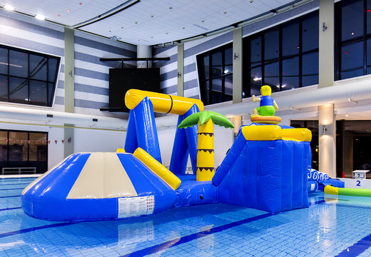 Buy an inflatable airtight surfer play island with a vine, climbing tower, round slide and obstacles for both young and old. Order inflatable pool games now online at JB Inflatables America