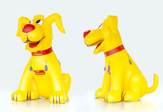 Buy custom yellow dog top animal mascot. Order now 3d inflatables online at JB Inflatables UK