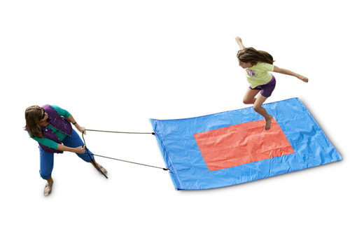 Buy blue-red flying carpet for both old and young. Order inflatable items online at JB Inflatables America