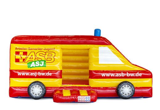 Order custom made ASB ambulance inflatables at JB Inflatables UK. Request free design for inflatable bouncy castles in your own color and logo
