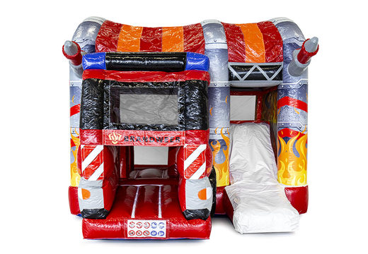 Order a multiplay fire brigade bouncy castle for children. Buy inflatable bouncy castles online at JB Inflatables UK