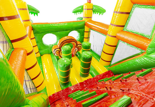 Jungle obstacle course with 3D objects for kids. Buy inflatable obstacle courses online now at JB Inflatables UK