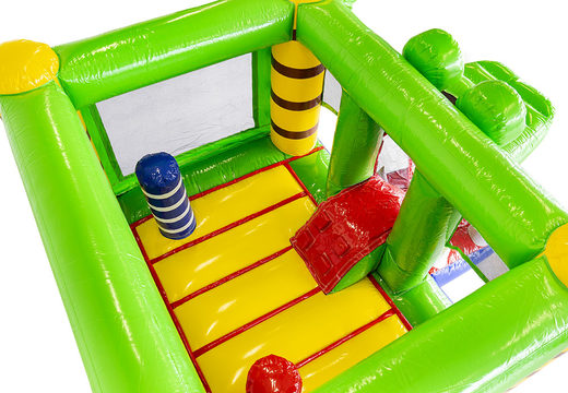 Order mini multiplay inflatable crocodile-themed bouncy castle with slide for children. Mini inflatable bouncy castles for sale at JB Inflatables UK