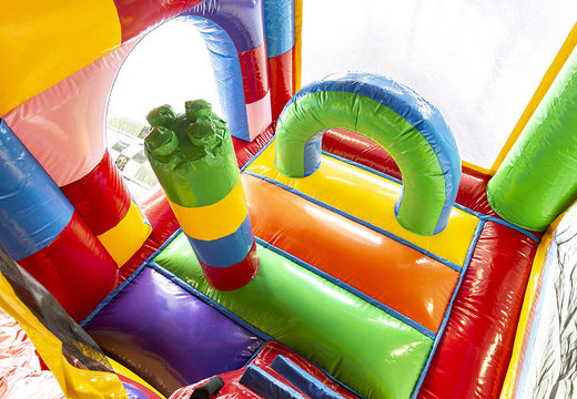 Buy a superblock themed bouncy castle with a slide for children. Order inflatable bouncy castles online at JB Inflatables UK