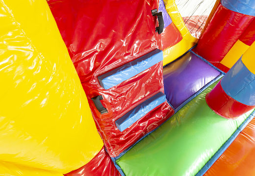 Order a bouncy castle in Lego theme with slide for children. Buy inflatable bouncy castles online at JB Inflatables UK