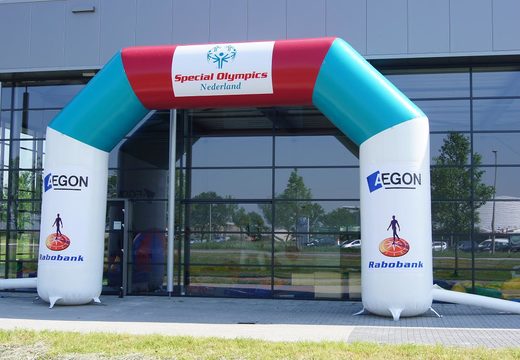 Inflatable custom made special olympics start & finish inflatable arches to buy at JB Promotions UK. Request a free design for an inflatable race advertising arch in your own style now