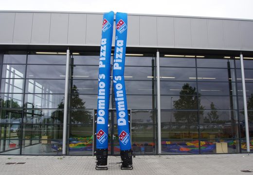 Order custom made inflatable Domino's Pizza skytube at JB Promotions UK; specialist in inflatable advertising items such as inflatable tubes