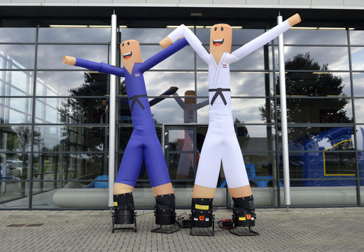 Order custom made Judo Bond Nederland Skyman inflatable air dancers at JB Inflatables UK. Request a free design for an Wacky Waving Inflatable Man in your own corporate identity now